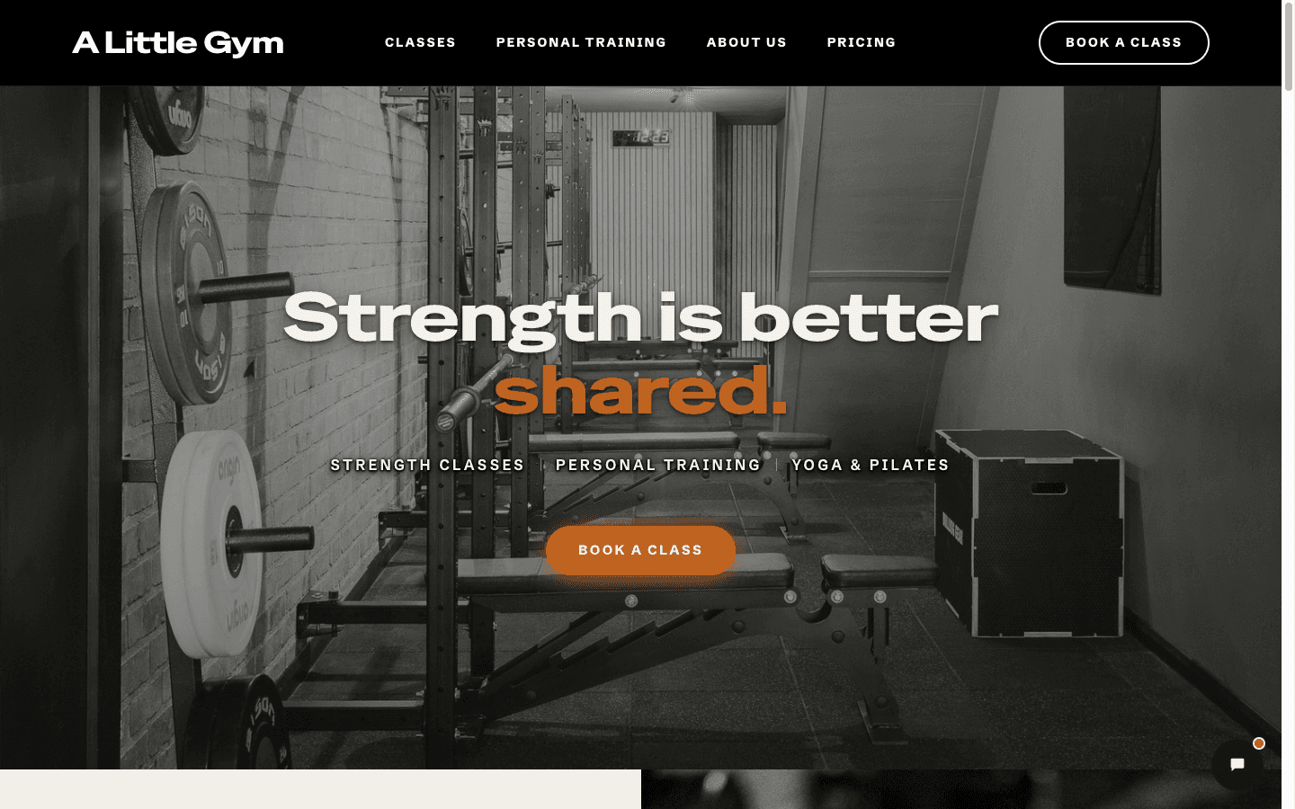 A Little Gym website — Home page